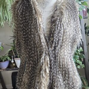 Via Spiga Faux Fur Vest in Brown and Black